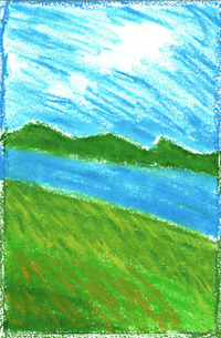 Pastel Abstract River Digital Art - Tranquil Landscape Wallpaper for Desktop, Phone, Tablet. Instant Download, Peaceful & Serene Abstract Expressionism. Perfect for Home Decor & Creative Spaces.