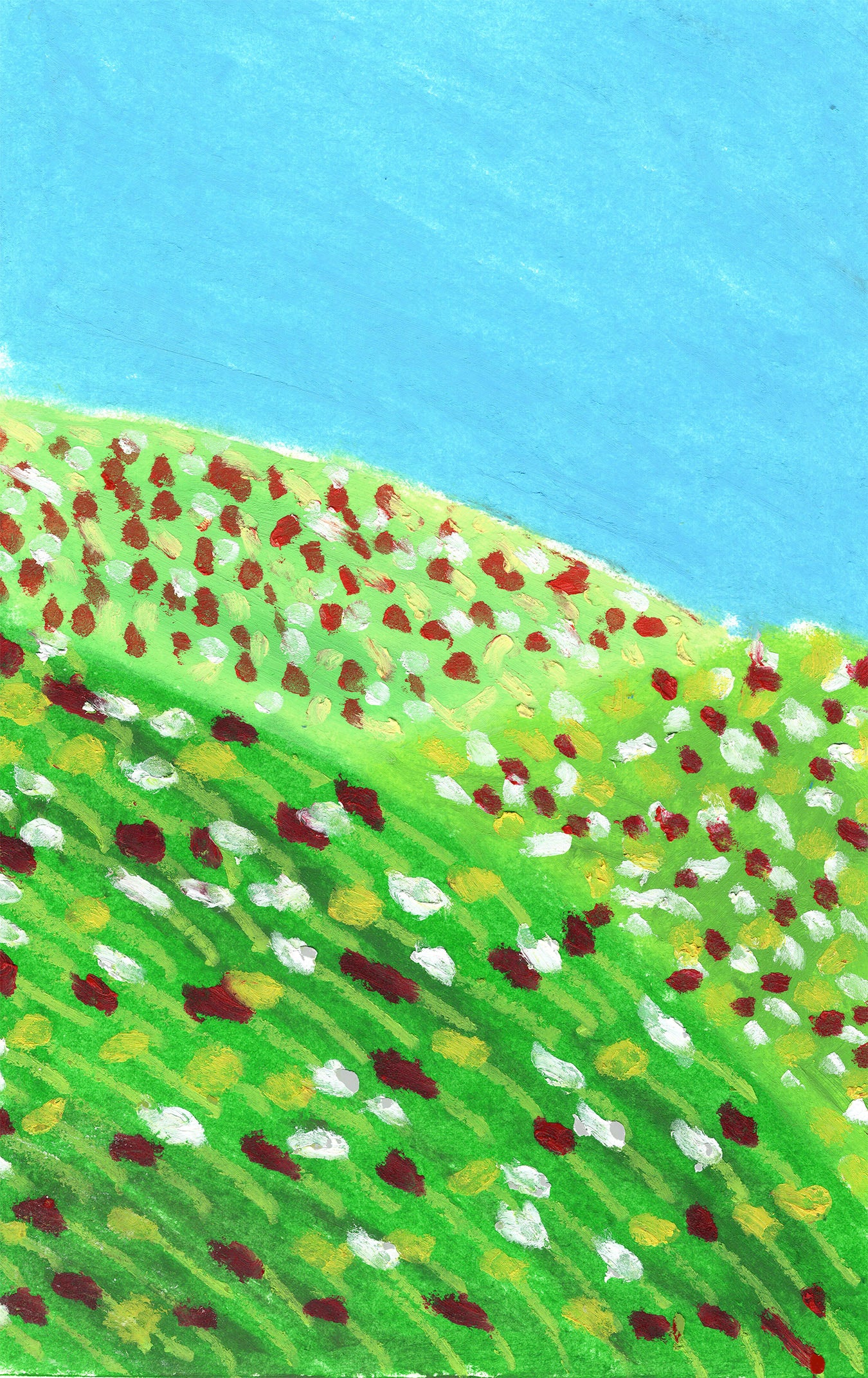 Vibrant Meadow Bloom Digital Art Print - Instant Download Wall Art, Abstract Landscape for Home & Office Decor. Printable Art for Creative & Sustainable Gifting.